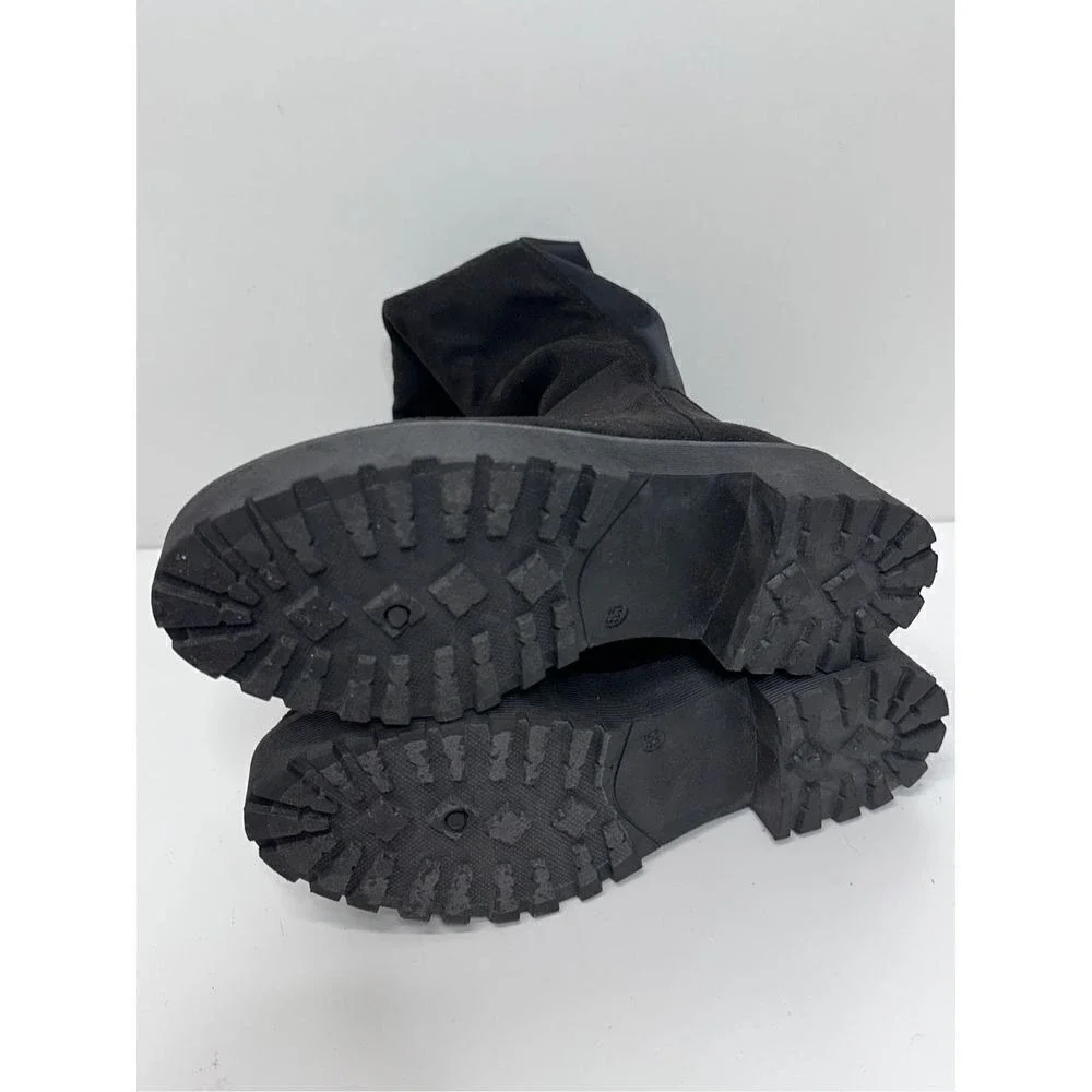 Dirty Laundry Black Over The Knee Lug‎ Sole Stretch Boot Womens Size 6.5